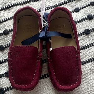 Janie and Jack Kids Maroon Moccasins